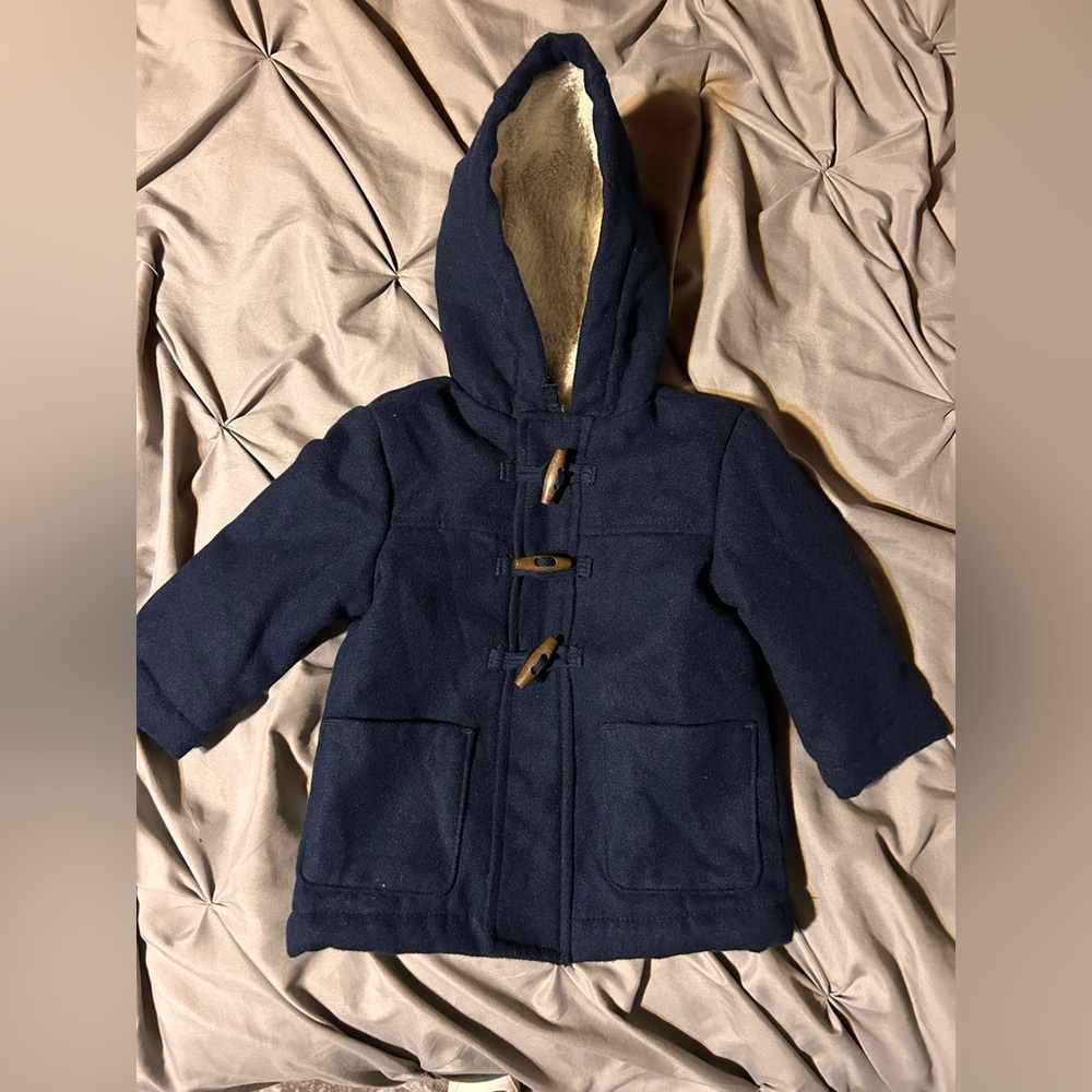 OshKosh B`gosh The Genuine Article Zip Up Dark Blue Toddler Coat Jacket 9-12 M
